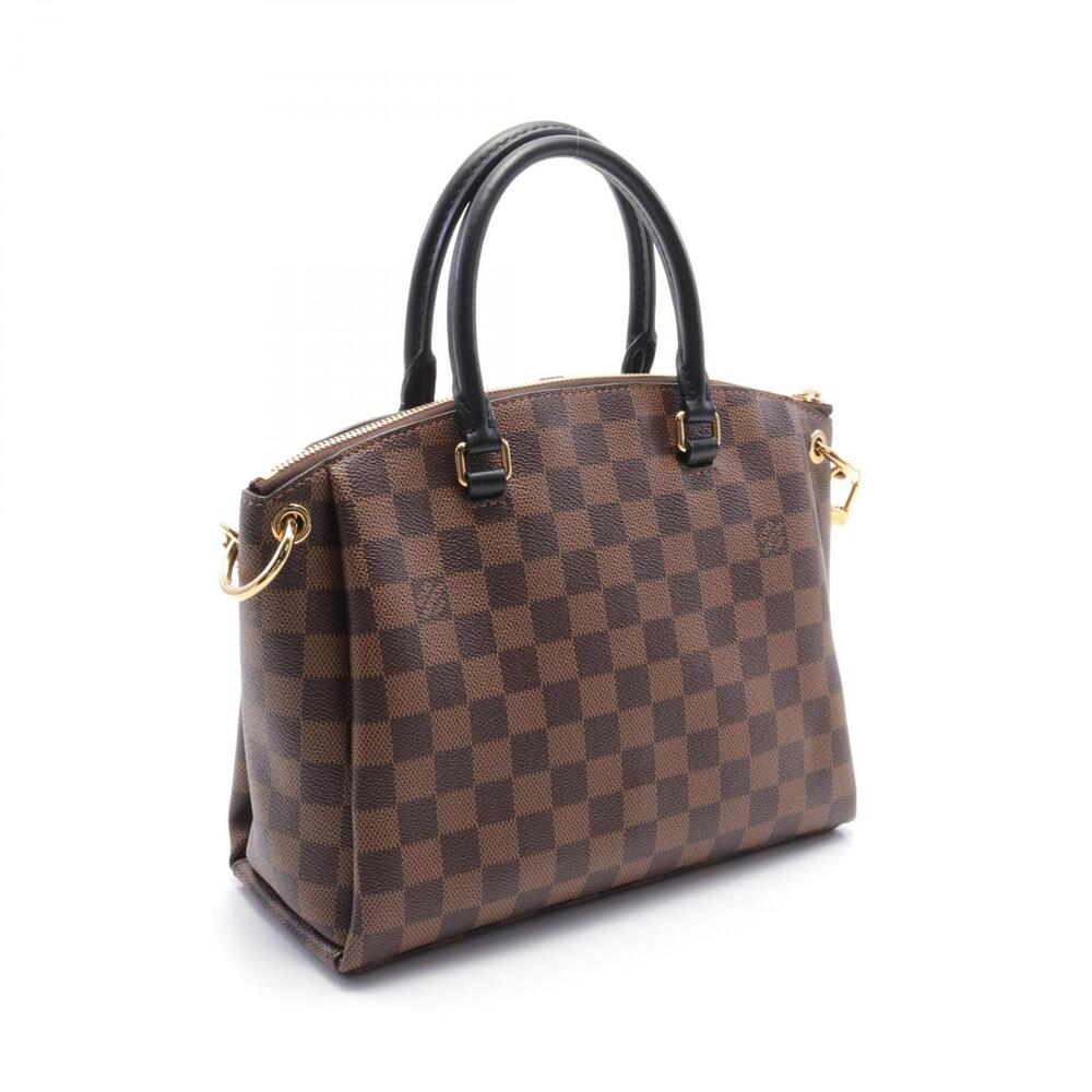Louis Vuitton Odeon Tote Handbag Canvas Leather Damier Brown Black